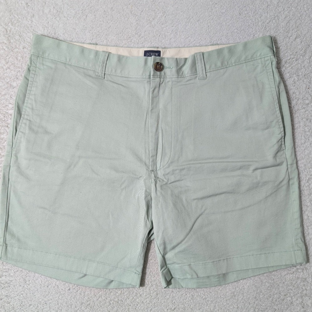 NEW J.Crew Chino Shorts Mens 35/7 Mint Green Stretch Flat Front‎ Style L0923